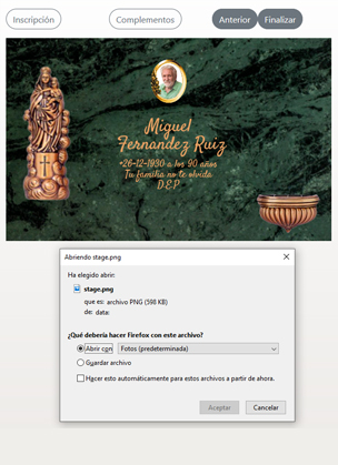 imagen de ejemplo para descargar la lapida