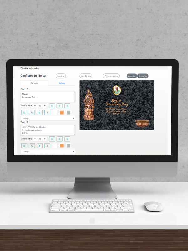composicion de lapida, apartado texto